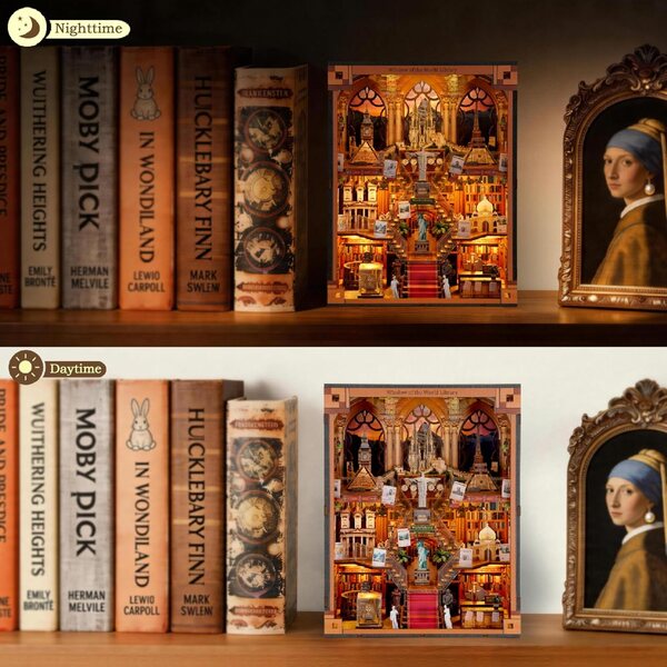 Kit biblioteca miniatura LED fai-da-te per adulti e adolescenti – regalo unico e creativo