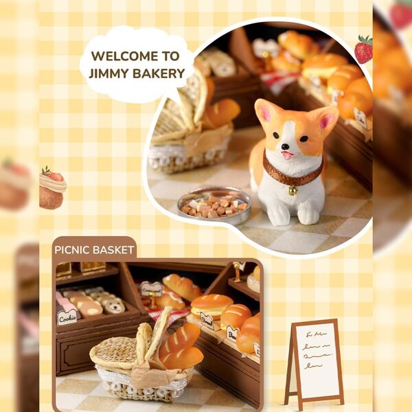 Jimmy's Bakery kit maison miniature DIY con LED calda e dettagli realistici in legno