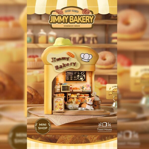 Jimmy's Bakery kit maison miniature DIY con LED calda e dettagli realistici in legno