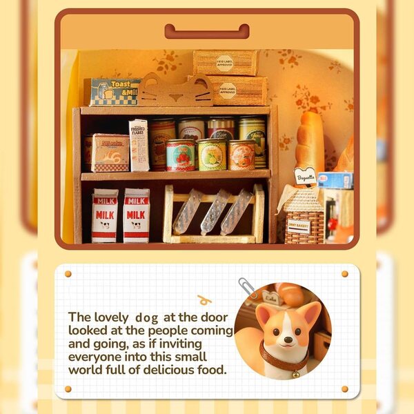 Jimmy's Bakery kit maison miniature DIY con LED calda e dettagli realistici in legno
