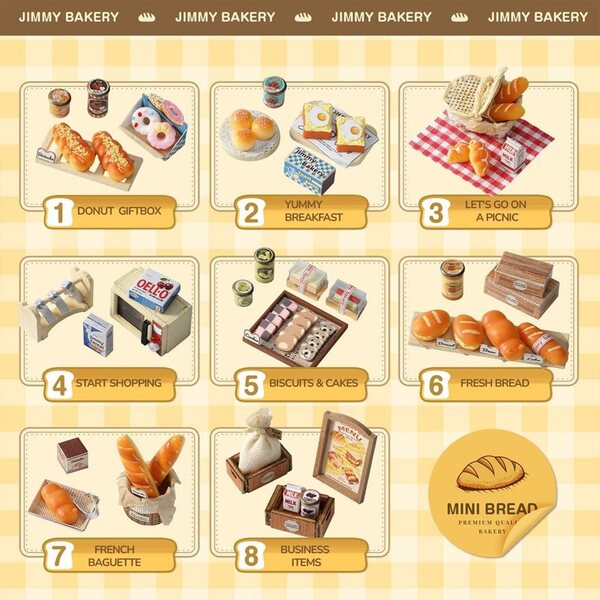 Jimmy's Bakery kit maison miniature DIY con LED calda e dettagli realistici in legno