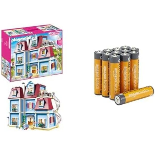 Casa delle bambole Playmobil grande con campanello funzionale e 12 batterie alcaline AAA
