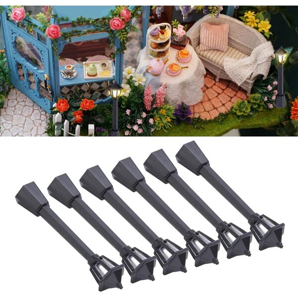 Mini-Gartenlampen für den Modellbau – 6er-Set aus sicherem Kunststoff