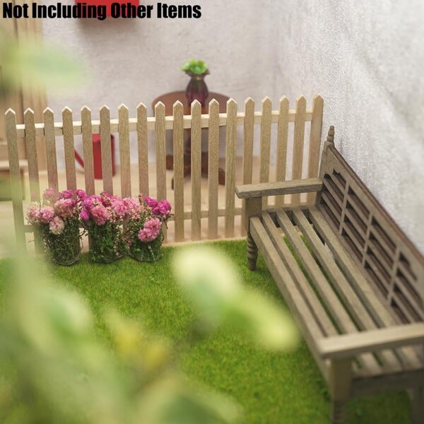 Odoria 1/12 Miniaturzäune für Puppenhaus – Set mit 2 rustikalen Holzzäunen