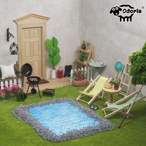 Odoria 1/12 Miniaturzäune für Puppenhaus – Set mit 2 rustikalen Holzzäunen