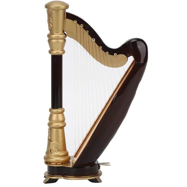 Miniatur-Harfenmodell aus Holz, 16 cm, elegante musikalische Dekoration für Zuhause und Büro