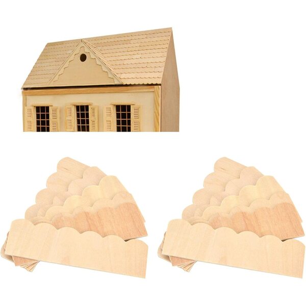 Set mit 12 hölzernen Bardeaux 1:12 für Puppenhäuser – realistische Miniatur-Accessoires