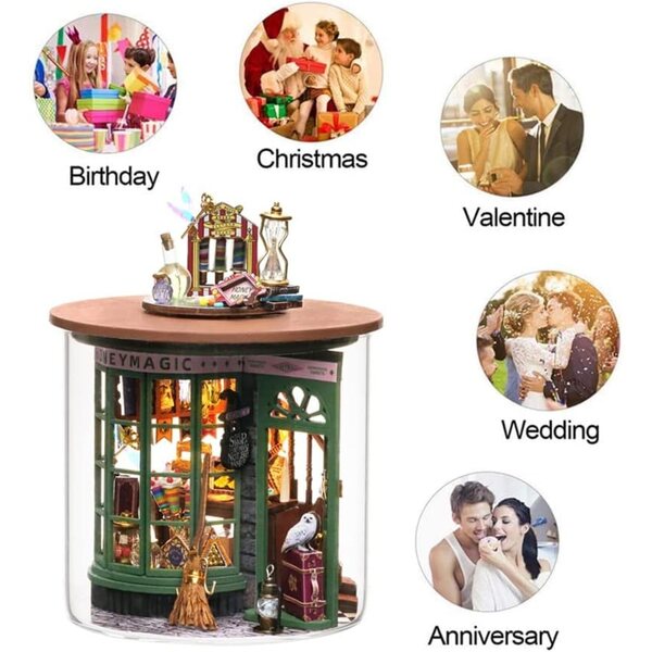 3D-Miniatur-Puppenhaus-Bausatz aus Holz zusammenbauen – kreatives und dekoratives Geschenk