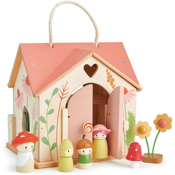 Tender Leaf Toys Casa delle Bambole Rosewood in Legno Sostenibile con Accessori Completi