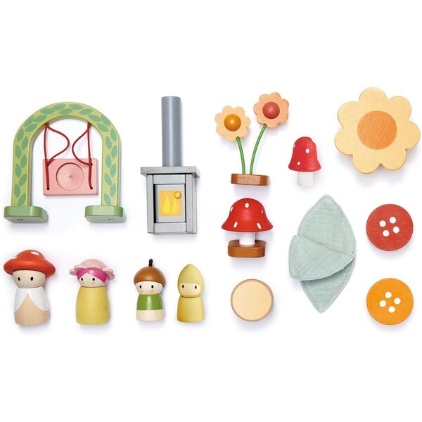 Tender Leaf Toys Casa delle Bambole Rosewood in Legno Sostenibile con Accessori Completi