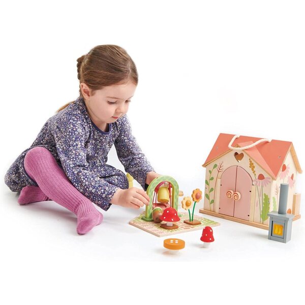 Tender Leaf Toys Casa delle Bambole Rosewood in Legno Sostenibile con Accessori Completi