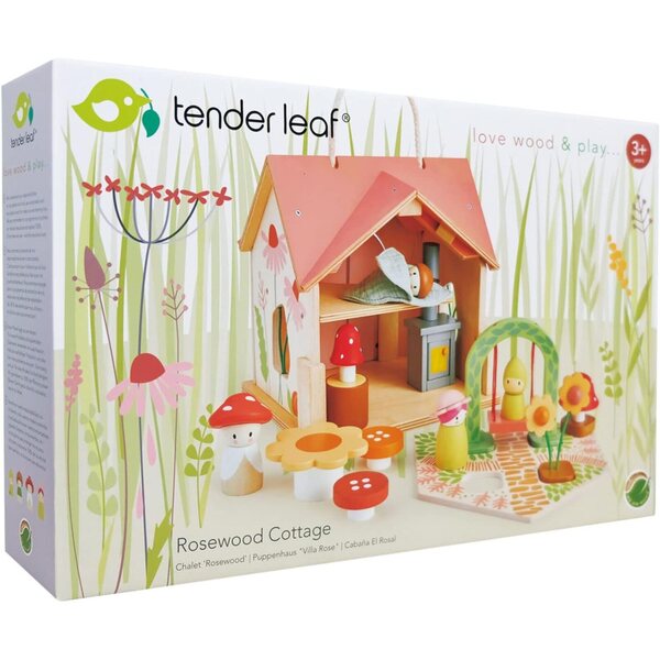 Tender Leaf Toys Casa delle Bambole Rosewood in Legno Sostenibile con Accessori Completi