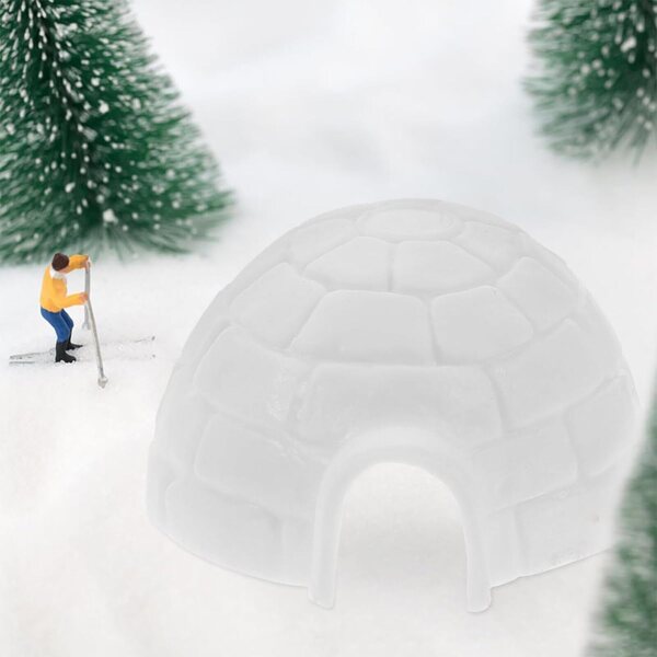 Mini Casa di Ghiaccio Polare Decorativa in PVC per Ufficio e Paesaggi Miniatura