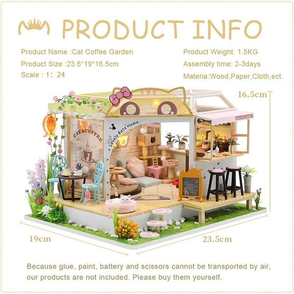 CUTEBEE Casa delle bambole miniature con mobili in legno resistente alla polvere