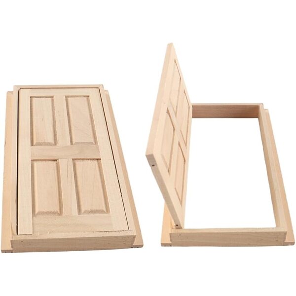 Kit fai da te porte e finestre in legno per case delle bambole scala 1:12