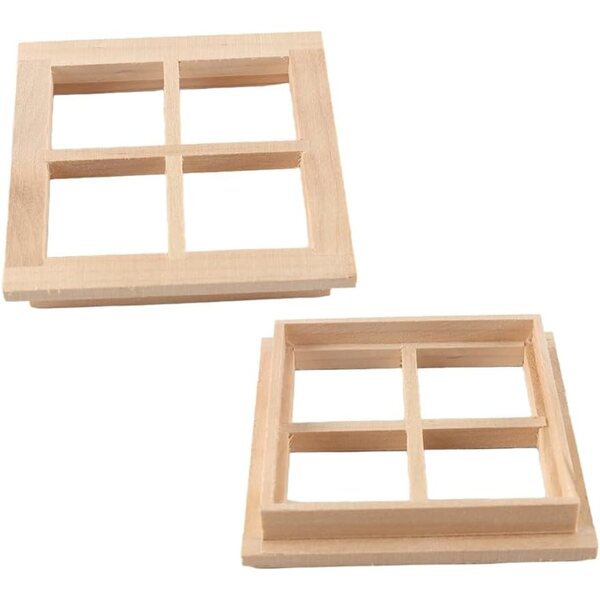Kit fai da te porte e finestre in legno per case delle bambole scala 1:12