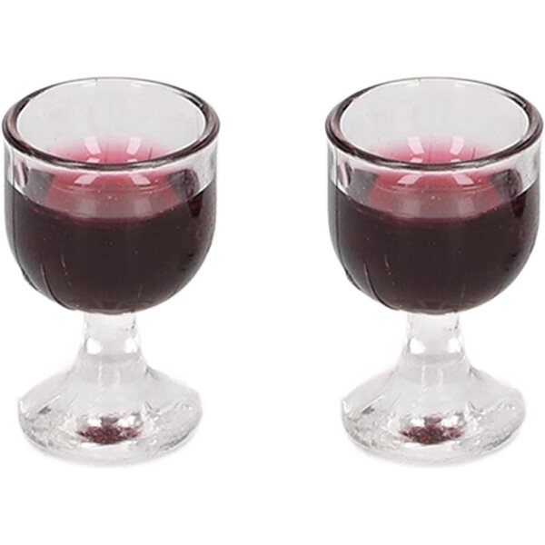 Set Mini Vino Rosso 1/12 per Casa delle Bambole - Decorazione Mini Giardino e Paesaggi