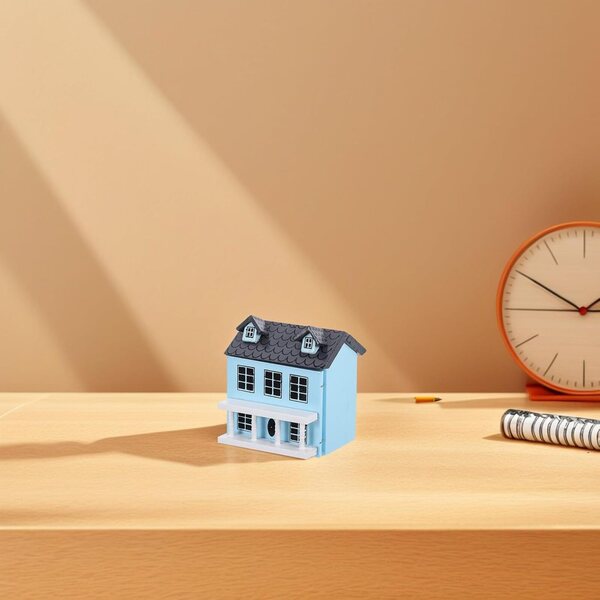 Mini casa in legno decorativa per bambole, modellino mini villa colorato e realistico