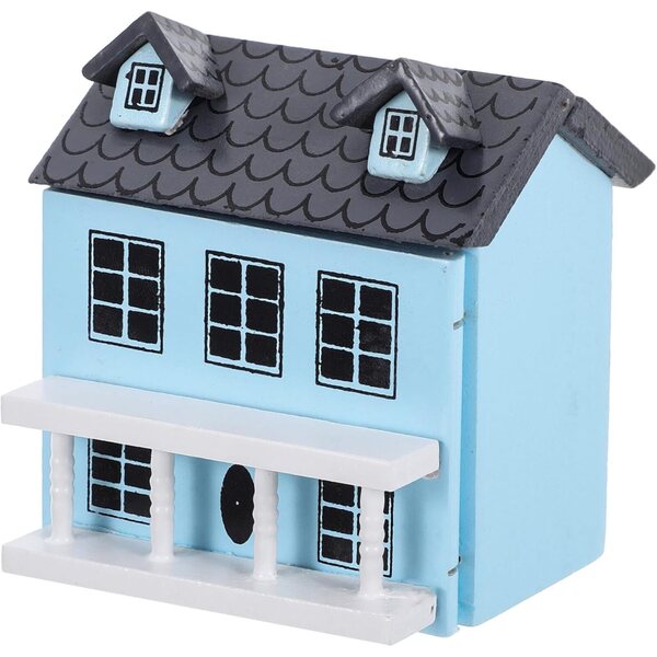 Miniatur-Dekohaus aus Holz für Puppenhaus und Minivilla