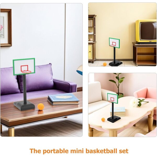 Mini Basket Garvalon: Panier e Pallone Giocattolo Multicolore per Casa delle Bambole