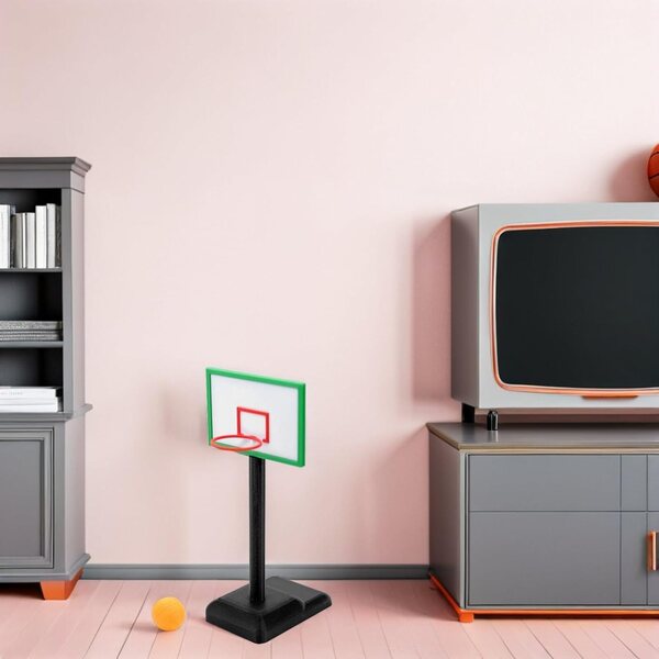 Mini-Basketballkorb für Puppenhaus mit Ball – MUSISALY Miniatur-Sportset