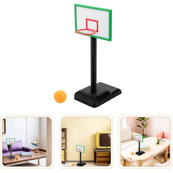 Mini-Basketballkorb für Puppenhaus mit Ball – MUSISALY Miniatur-Sportset