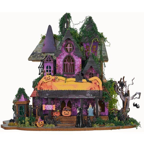 ERYUE Kit Modello Casa 3D LED, Castello Gotico con Luci Multicolor per Halloween