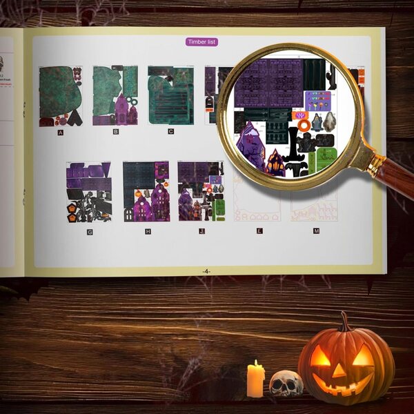 ERYUE Kit Modello Casa 3D LED, Castello Gotico con Luci Multicolor per Halloween