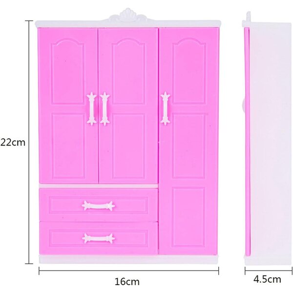 Armadio per bambole 30 cm in miniatura, organizer per vestiti, mobili realistici