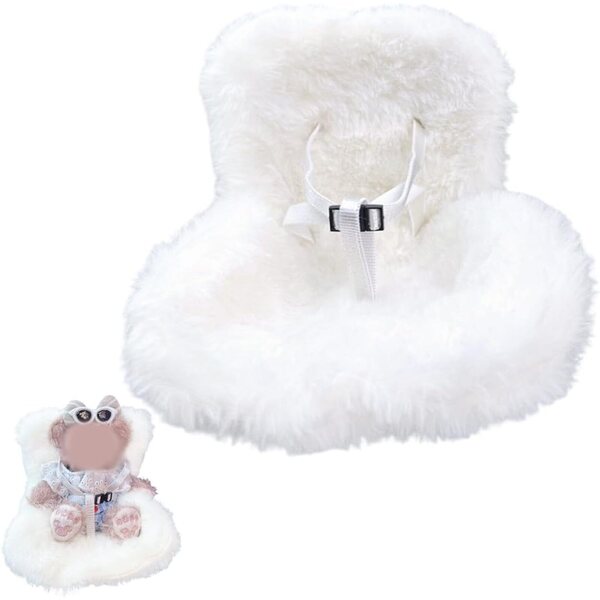 Seggiolino Sicurezza per Bambole GXGM in peluche con clip aria e fragranza, bianco