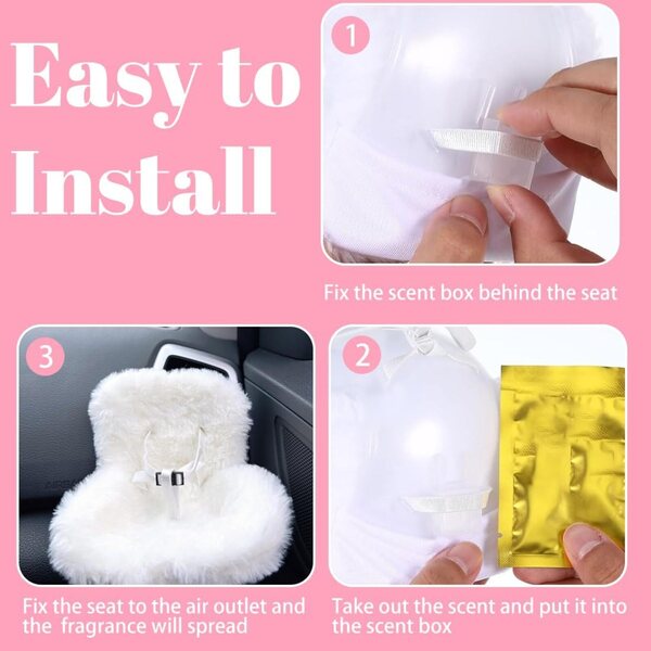 Seggiolino Sicurezza per Bambole GXGM in peluche con clip aria e fragranza, bianco