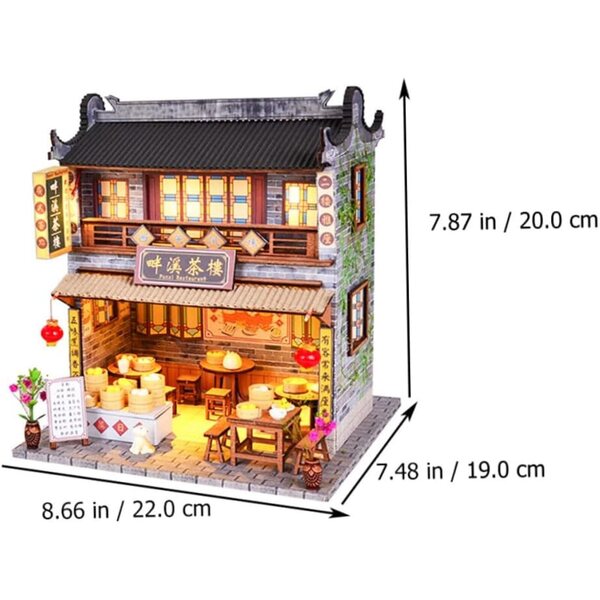 Maquette Maison Miniatur-Chinoise zum Selbermachen aus Holz und Papier, handwerkliche Dekoration