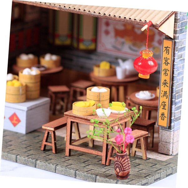 Maquette Maison Miniatur-Chinoise zum Selbermachen aus Holz und Papier, handwerkliche Dekoration