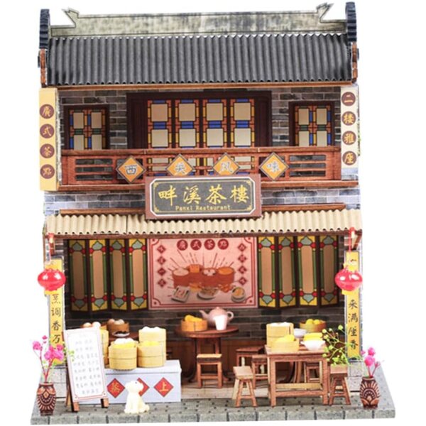 Maquette Maison Chinoise DIY in Legno e Carta, Modello Lingnan da Assemblare