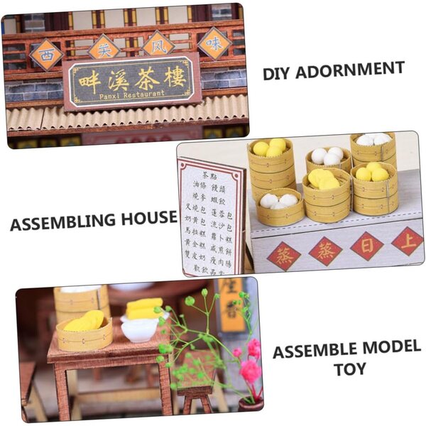 Maquette Maison Chinoise DIY aus Holz und Papier, Lingnan-Modell zum Zusammenbauen