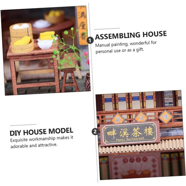 Maquette Maison Chinoise DIY aus Holz und Papier, Lingnan-Modell zum Zusammenbauen