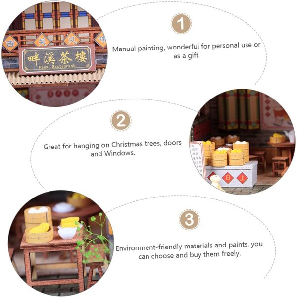 Maquette Maison Miniature Chinoise da Assemblare in Legno, Carta e Plastica, Decorazione DIY