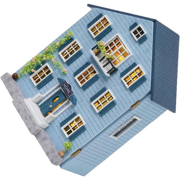 Kit Casa Miniatura in Legno con Arredi Dettagliati, Portatile e Creativo per Natale
