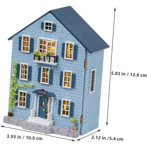 Kit Casa Miniatura in Legno con Arredi Dettagliati, Portatile e Creativo per Natale