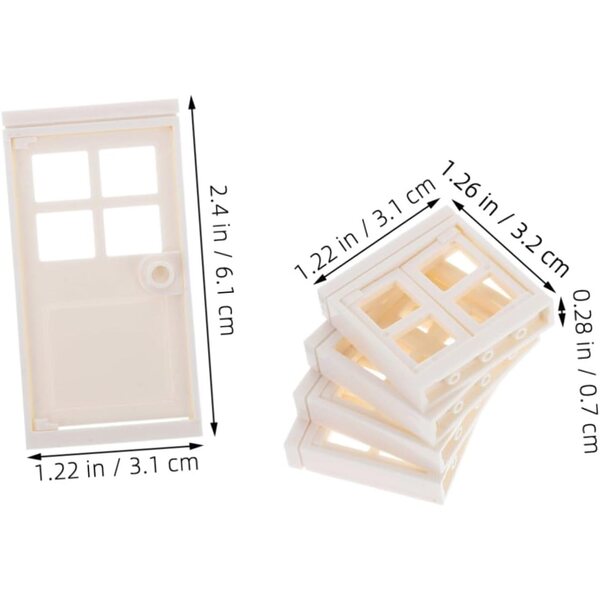 Set porte e finestre in plastica per casa delle bambole kit completo miniatura realistica