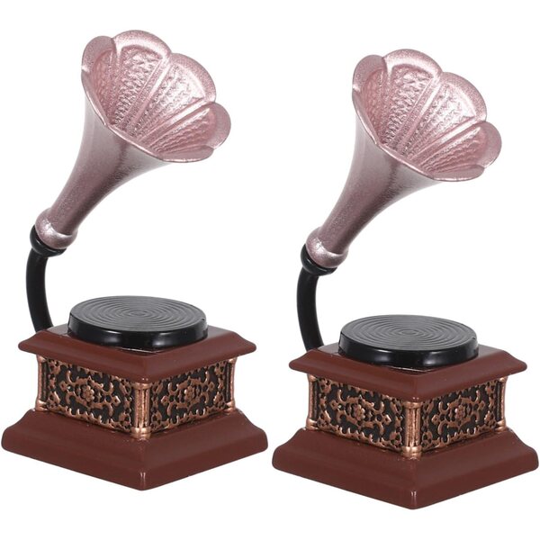 KOMBIUDA Mini Phonografo Vintage in Miniatura per Casa delle Bambole - Accessorio Decorativo