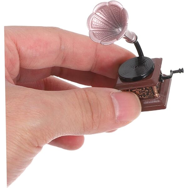 KOMBIUDA Miniatur-Vintage-Phonograph für Puppenhaus – dekoratives Accessoire