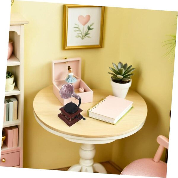 KOMBIUDA Miniatur-Vintage-Phonograph für Puppenhaus – dekoratives Accessoire