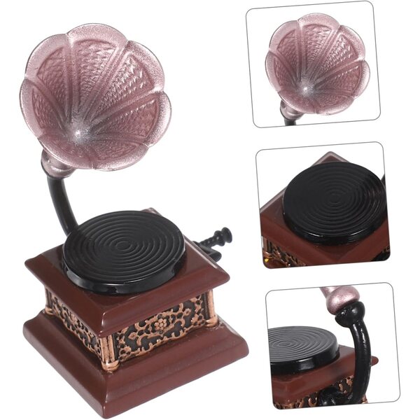 KOMBIUDA Miniatur-Vintage-Phonograph für Puppenhaus – dekoratives Accessoire