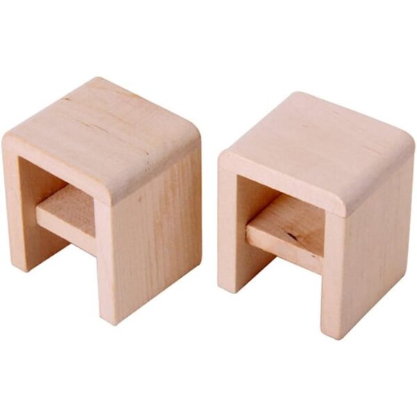 Holzmöbelset für 1:12 Puppenhaus – komplettes Schlafzimmer und Zubehör