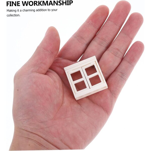 Set mit 4 realistischen Miniaturfenstern aus Kunststoff für DIY-Puppenhäuser und Sammler