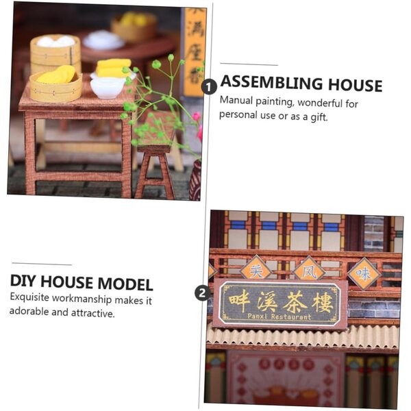 Modello Casa Cinese in Legno DIY - Kit Assemblaggio Artigianale Multicolore