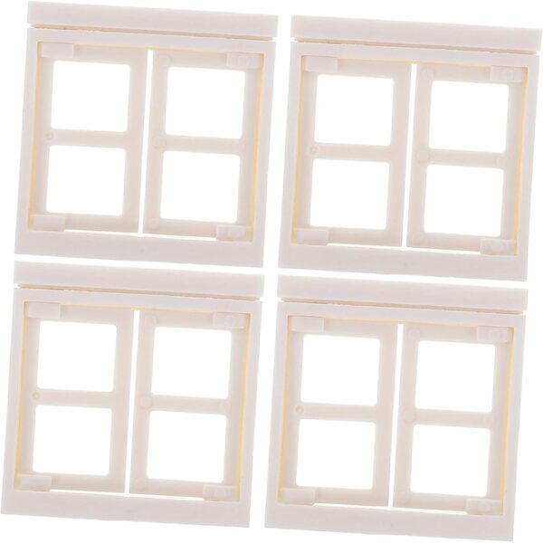 4 realistische Miniaturfenster aus Kunststoff für Puppenhaus – Set bestehend aus 4 Teilen