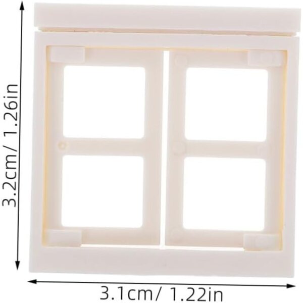 4 realistische Miniaturfenster aus Kunststoff für Puppenhaus – Set bestehend aus 4 Teilen
