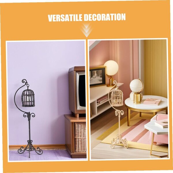 Set 2 Gabbie Miniature Apribili in Ferro per Casa delle Bambole stile Vittoriano